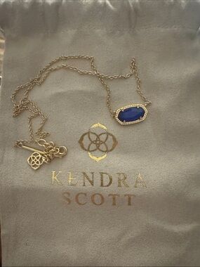 Kendra Scott Gold Necklace with Cobalt Blue Stone